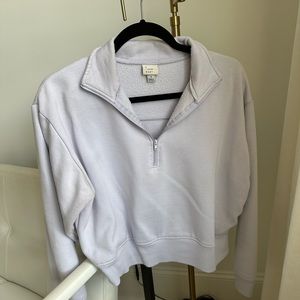 Lavender semi- cropped quarter zip